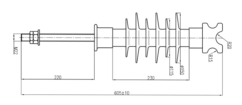 polymer pin insulator drawing