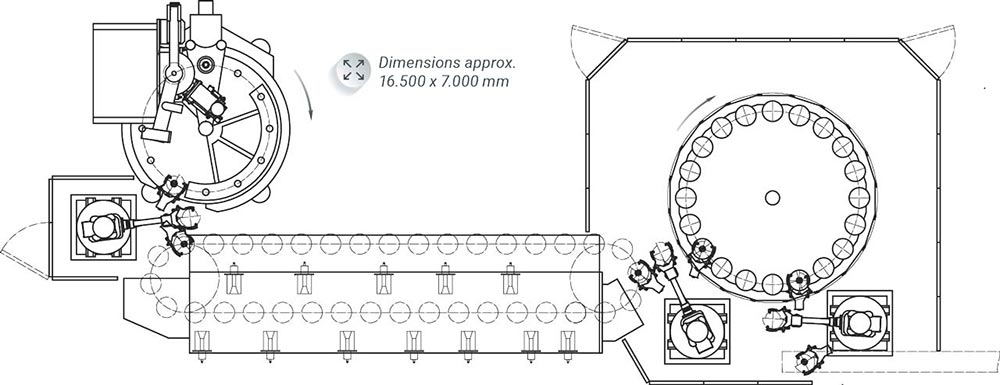production line for glass insulators