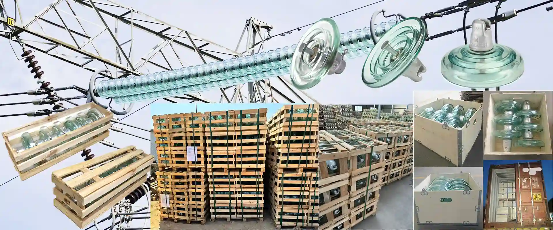 aisladores de vidrio templado