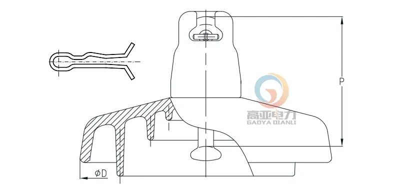 U160BLP glass insulator drawing