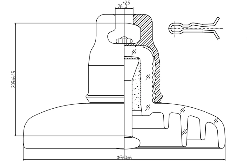 U420B insulator technical drawing