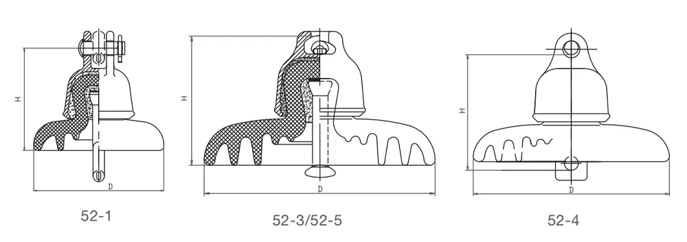 ANSI 52 Porcelain Suspension Insulator Technical Drawing