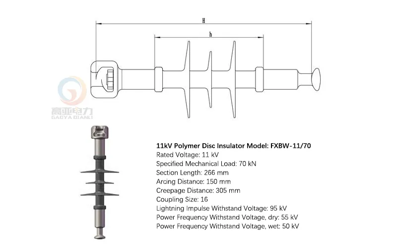 11kv polymer disc insulator technical drawing and specifications