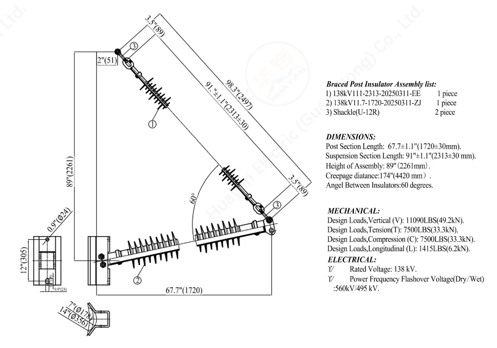 138kV Braced Post Insulator
